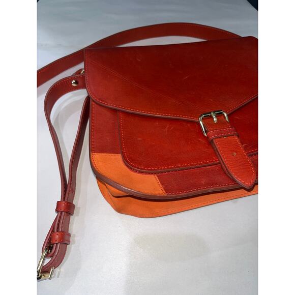 A.P.C. Crossbody Orange Leather & Suede Crossbody - Picture 2 of 7